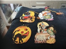 Vintage Lot Of 4 Holloween Party Place cards.  picture