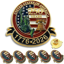 10/20/50/100Pcs 250 Anniversary USA Lapel Pin 1.3Inch Enamel US Patriot picture