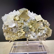 14.8LB Natural High quality chalcopyrite cluster Quartz Crystal Mineral+stand picture