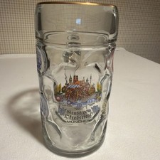 vintage Gruss vom Oktoberfest München dimpled glass beer mug picture
