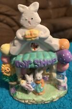 Vintage Hoppy Hollow 2003 Easter Toy Shop House Porcelain 4.5