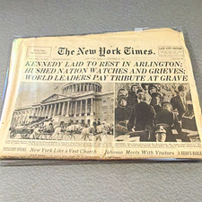 Vintage Nov 26, 1963 New York Times “Kennedy Laid to Rest in Arlington” Complete picture