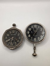 2 Waltham 8 day auto Clocks Vtg 1900's Running & Non Running Tinker Special picture