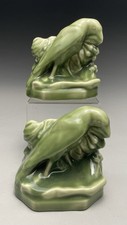 1945 Celadon Glazed Rookwood Raven Bookends picture