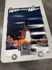 VTG Authentic 1980s NASA Space Shuttle Nikon F3 Camera Film Poster Japan picture