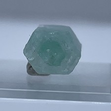 AWESOME ETCHED GEM BLUE-GREEN EMERALD THUMBNAIL-BAHIA,BRAZIL picture