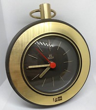 Vintage 1980s Brown and Gold Wall Clock picture