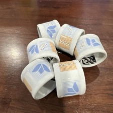 Set of 6 Vintage Town and Country Linen Corp Floral Porcelain Napkin Rings picture