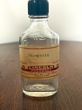 Antique Paregoric (Morphine) Glass Medicine Bottle with Label picture