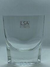 LSA International Crystal Hand Crafted & Mouth Blown Oval Pocket Vase Poland LNC picture