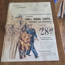 Vtg J. D. Carson St. Louis, Mo Newspaper Advertisement Goods, Furniture, Clothes picture