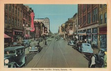 LONDON ON ONTARIO CANADA DUNDAS STREET c 1940s VINTAGE POSTCARD 110923 S picture