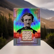 2026 Pieces Of The Past Historical Premium Edgar Allen Poe Handwritten Relic picture