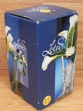 Genuine Capri Lead Crystal 24% Clear Lotus Flower Vase With Box **READ** picture