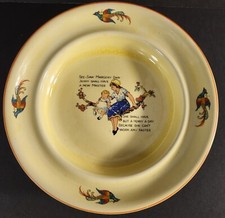Antique Baby's Plate Grand Rapids, MI Advertising On Back See Saw Margery Daw picture