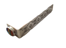 Signed BEN J CHAVEZ Navajo Native American Sterling Silver Multi Stone Bookmark picture