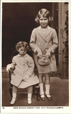 HRH PRINCESS ELIZABETH & MARGARET real photo postcard BRITISH ROYALTY RPPC picture