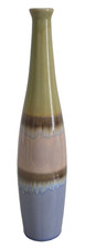 Modern Drip Crackle Glaze Ceramic Bottle Vase Boho Art Accent Piece 15.25