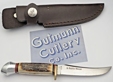 Vintage 1960's GC CO SOLINGEN GERMANY - JR BUFFALO SKINNER Knife - Stag Handles picture