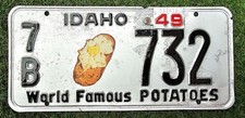 ORIGINAL 1949 Idaho License plate, repainted with new decal, EXP. DECADES AGO picture