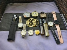 Grandpas Junk Drawer Lot, miscellaneous items, watches, Buckles etc Pre Owned D7 picture
