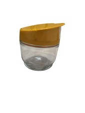 Vintage Gemco Yellow Mustard Sugar Glass Container With Flip Top Lid See Notes picture