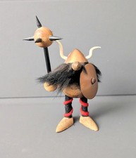 Vintage Wooden Viking Mid Century Danish Nordic Miniature Figure 3.5