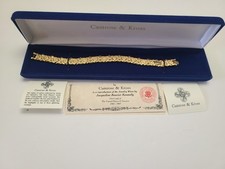 JBK Camrose Kross Jackie Kennedy Gold Nugget Textured Link Bracelet COA Boxed picture