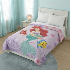 VTG Disney The Little Mermaid Comforter Ariel Flounder Sebastian Bedding T/F picture