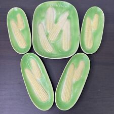Vintage Morikin Ware Japan Corn On The Cob Platter w/ 4 Plates picture