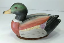 Vtg Jasco Mallard Duck Porcelain Lint Remover Brush Figurine Decoy Hunting picture
