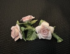 Vintage Capodimonte Style Porcelain Italian Pink Rose Flowers picture