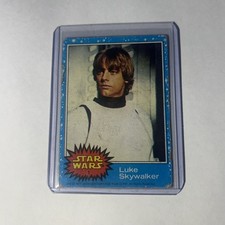 1977 Topps Star Wars #1 Luke Skywalker Blue Series Low Grade Card ICONIC picture