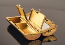 *Vintage Evening Enameled Vanity Purse Minaudiere Compact Case w. Pencil picture