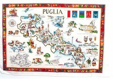 Puglia, Italy Souvenir Linen Tea Towel - Kitchen Towel, Made in Italy picture