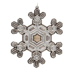 Gorham 1988 Sterling Silver Gold Christmas Ornament Snowflake 925 Vintage Decor picture