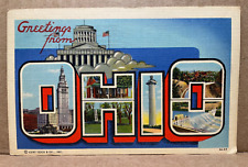Postcard Greetings from Ohio Multi View Large Letter Vintage 1944 picture