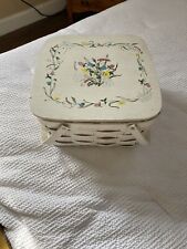Vintage Basketville Painted Picnic Pie Basket with Double Swing picture