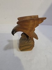 Vintage Hand Carved Wooden Eagle Statue Figurine Ludwig Roger picture