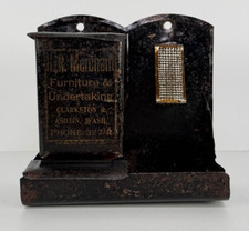 Vintage H.R Merchant Undertaking Tin Advertising Match Safe Clarkston Asotin Wa. picture