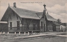 Nunda NY Pennsylvania Railroad Train Depot Station Livingston Cty Postcard F48 picture