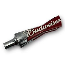 Budweiser Bowtie Logo Beer Tap Handle 12.75” Tall Bud - Red &Chrome Color picture