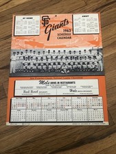 VINTAGE 1963 SF GIANTS CALENDAR TEAM PICTURE, LEAGUE CHAMPIONS picture