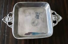 Handcrafted Mexican Pewter Casserole Dish Holder Decorative Handles EUC picture