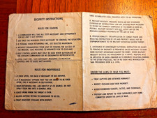 Vintage US Military Security Instructions and Rules for Engagement.  picture