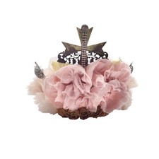 Vintage Embellished Crown Decor, Shabby Pink Floral Crown, Romantic Cottagecore picture