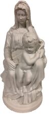 Beautiful 10” Tall Bisque Madonna Of Burgess and Child Figurine picture