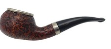Brebbia Sabbiata Italy Tobacco Pipe Silver Band Bent Stem Vintage picture