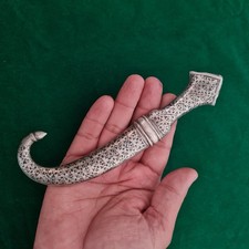 Indo Persian Indian tiny paper cutter Silver Koftgari jambiya Dagger khanjar picture