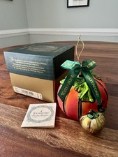 Vtg Retired Waterford Holiday Heirlooms Harvest Pumpkin Christmas Ornament Glass picture